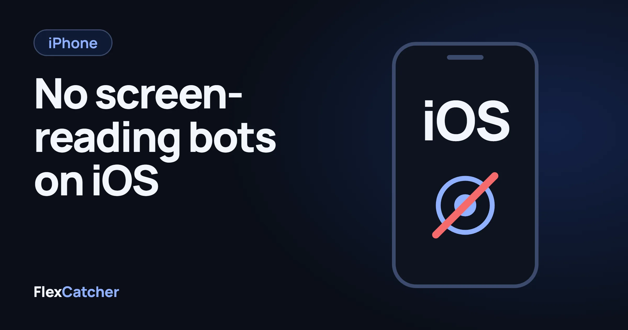 Phone outline labeled iOS with a crossed-out tap icon.