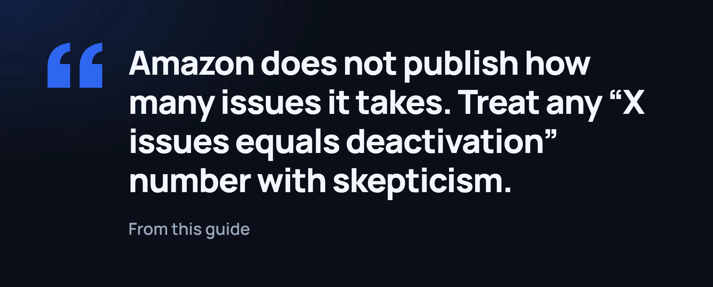 A pull quote saying Amazon does not publish an issue limit.