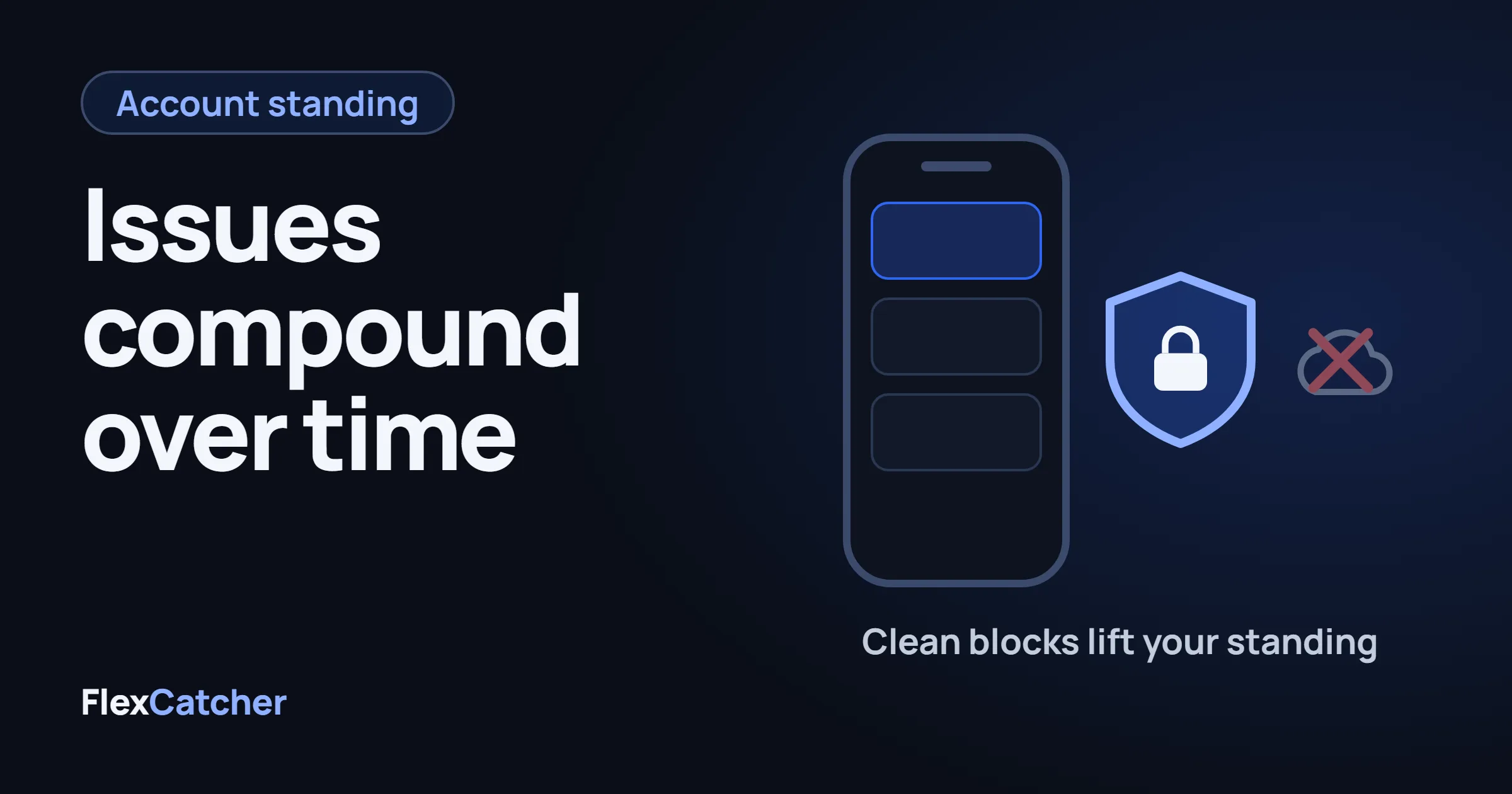 A phone next to a shield with a lock, and a crossed-out cloud.