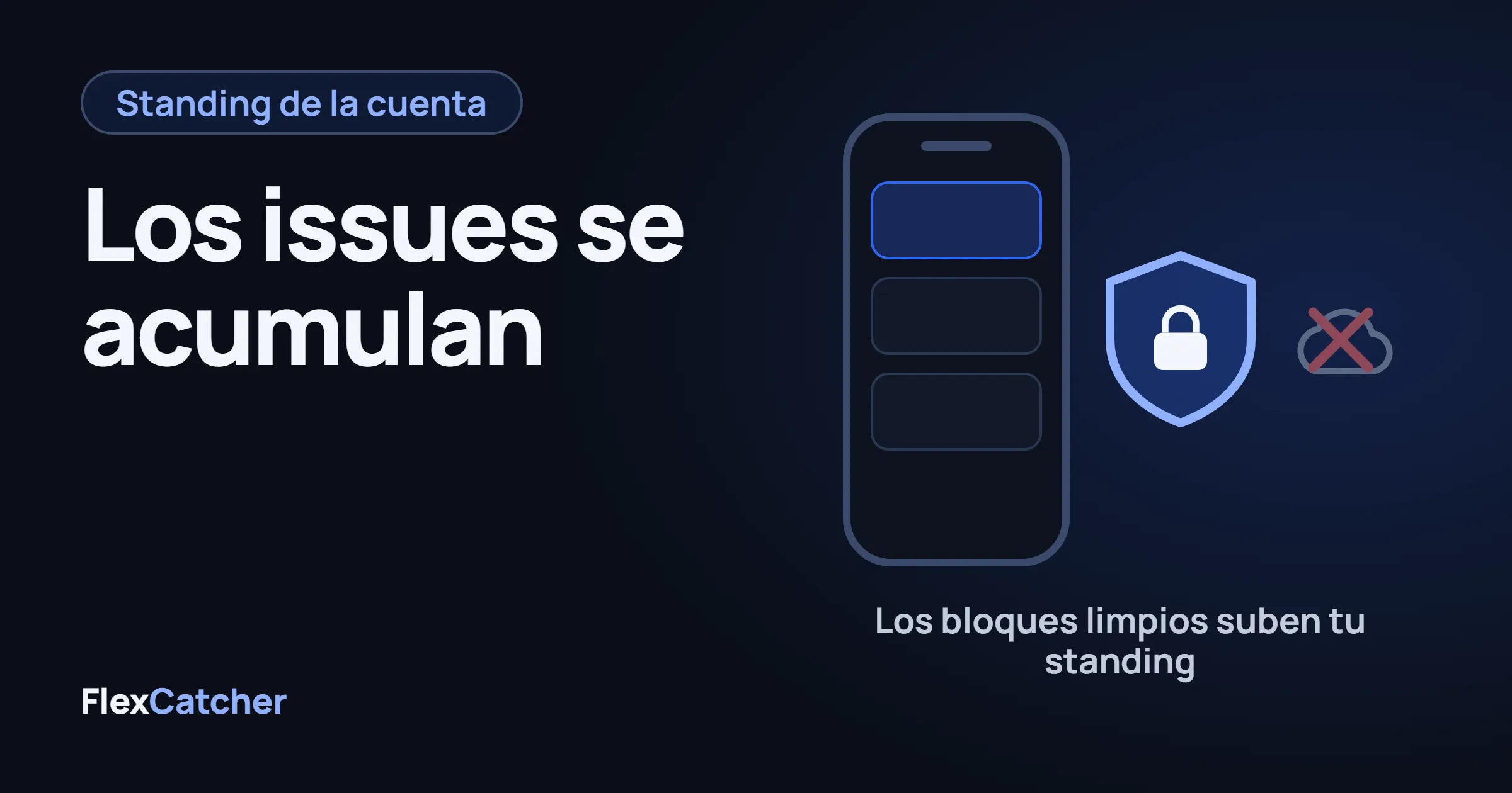 Un teléfono junto a un escudo con candado y una nube tachada.