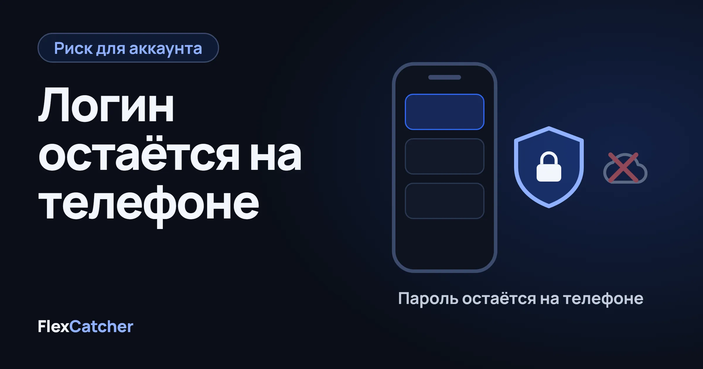 Телефон рядом со щитом с замком и перечёркнутое облако.